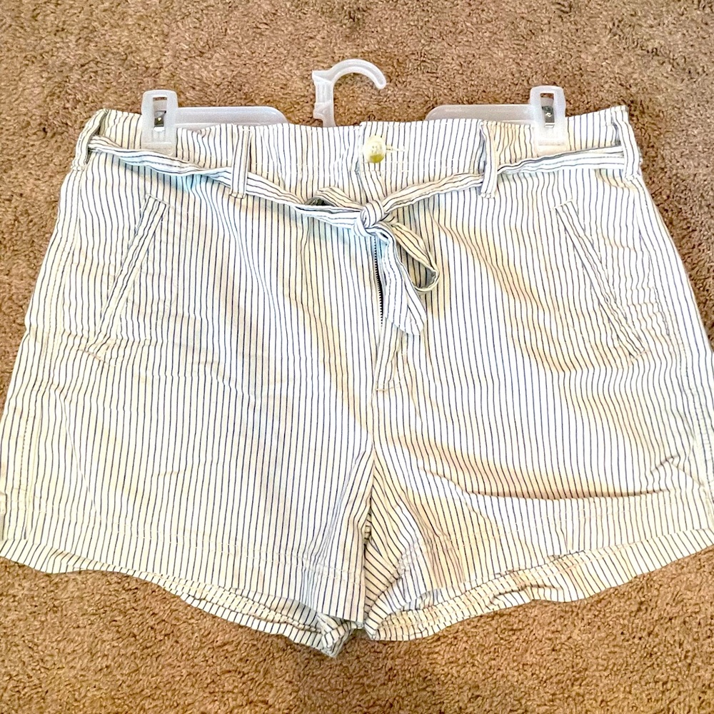 White shorts with blue stripes. American Eagle brand. Size 16